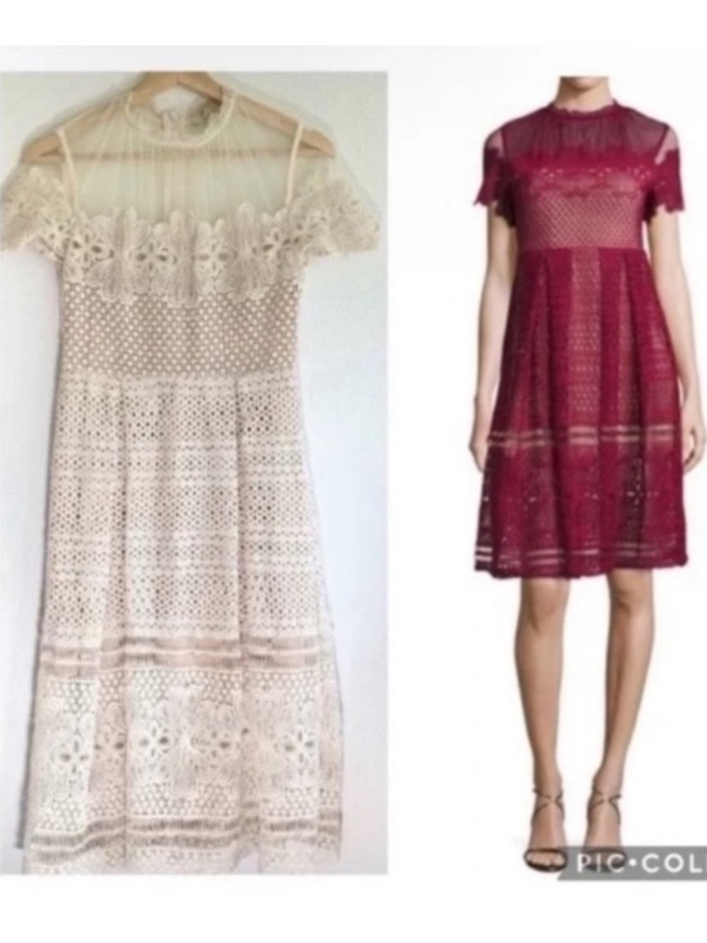 Free Generation Cream Unconventional Lace Sheer Mini Dress Victorian Vibes